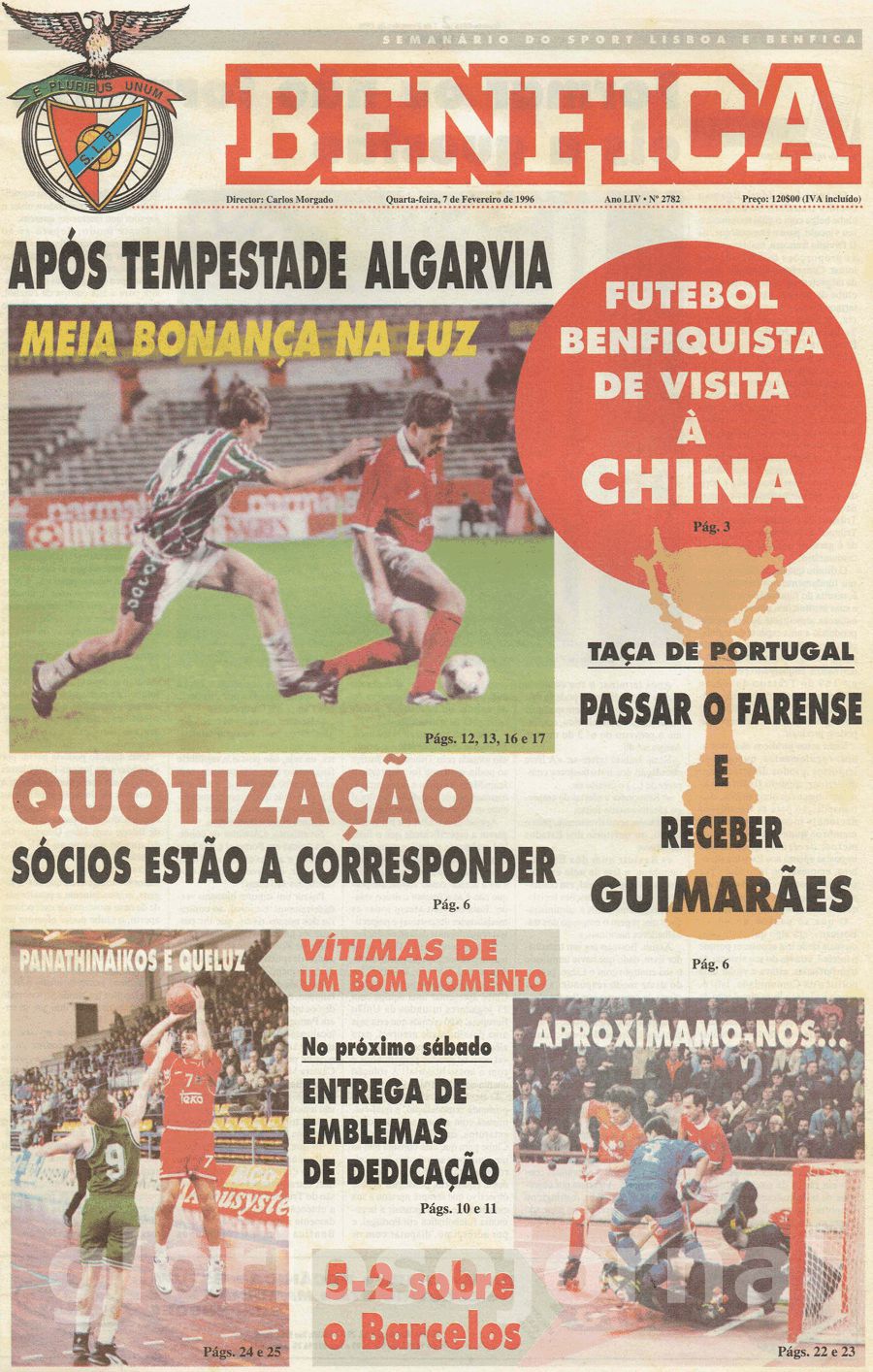 jornal o benfica 2782 1996-02-07